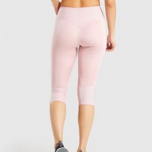 Large Gymshark Capri Leggings in Baby Pink